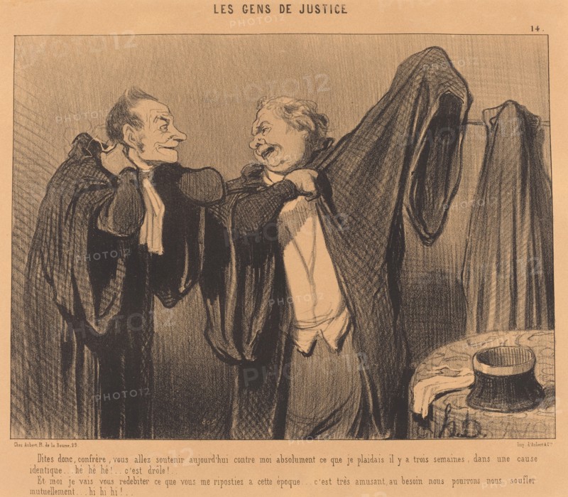 Dites donc, confrère, vous allez soutenir..., 1845. Creator: Honore Daumier.