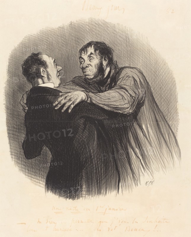 Une Visite du 1er Janvier, 1846. Creator: Honore Daumier.