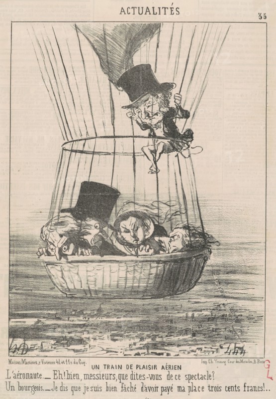 Un train de plaisir aérien, 19th century. Creator: Honore Daumier.