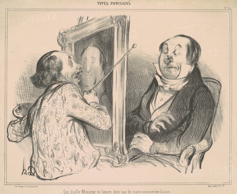 Que diable Monsieur ne bougez donc pas les mains, vous perdez la pose, 19th century. Creator: Honore Daumier.