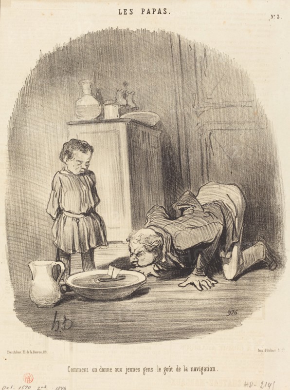 Comment on donne aux jeunes gens le goût de la navigation, 1846. Creator: Honore Daumier.