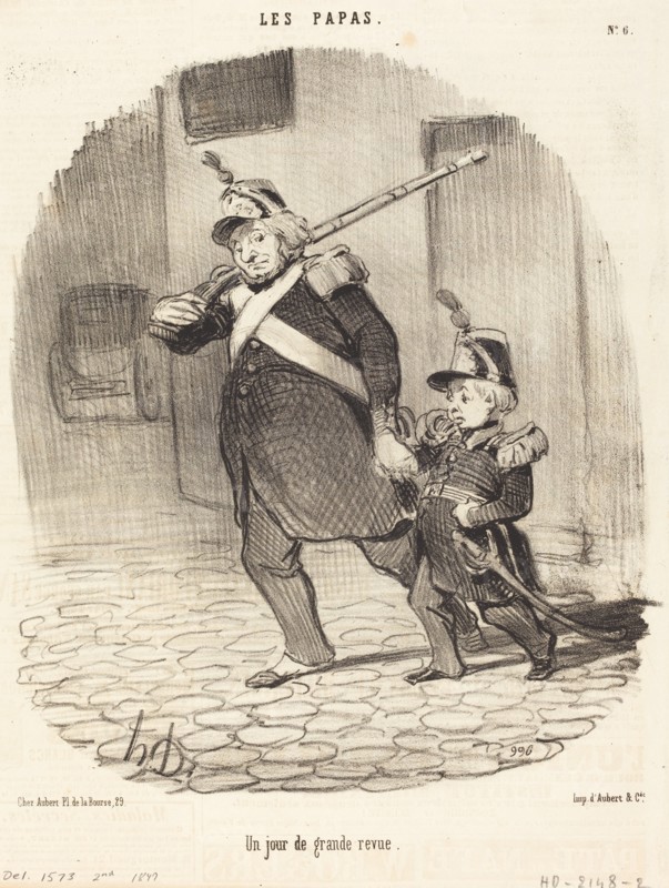 Un jour de grande revue, 1847. Creator: Honore Daumier.