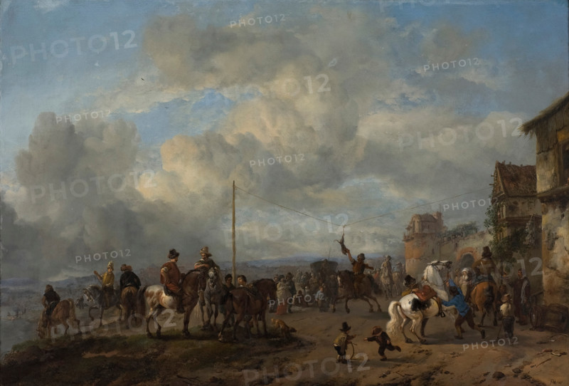 Riding at the Cat, 1655. Creator: Philip Wouverman.