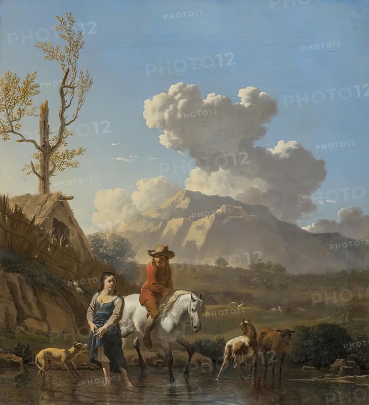 Crossing the Brook, 1658. Creator: Karel Du Jardin.