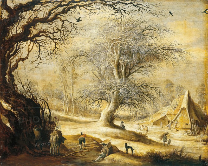 Winter Landscape with Woodcutters, 1630. Creator: Gysbrecht Leytens.