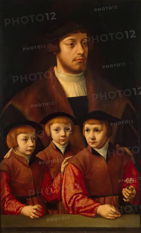 Portrait of a Man and His Three Sons, late 1530s-early 1540s. Creator: Bartholomaeus Bruyn the Elder.