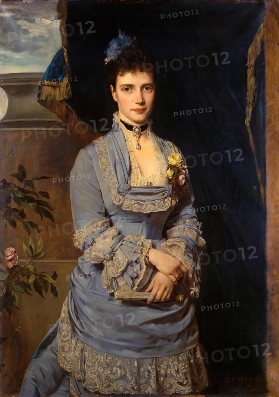 Portrait of Grand Duchess Maria Fiodorovna, 1874. Creator: Heinrich von Angeli.