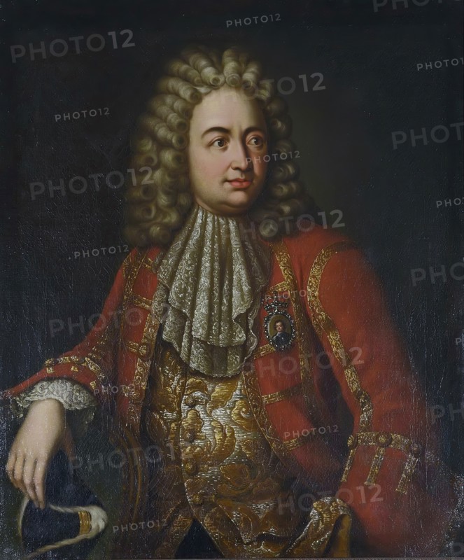 Portrait of G.D.Stroganov, 1750. Creator: Unknown.