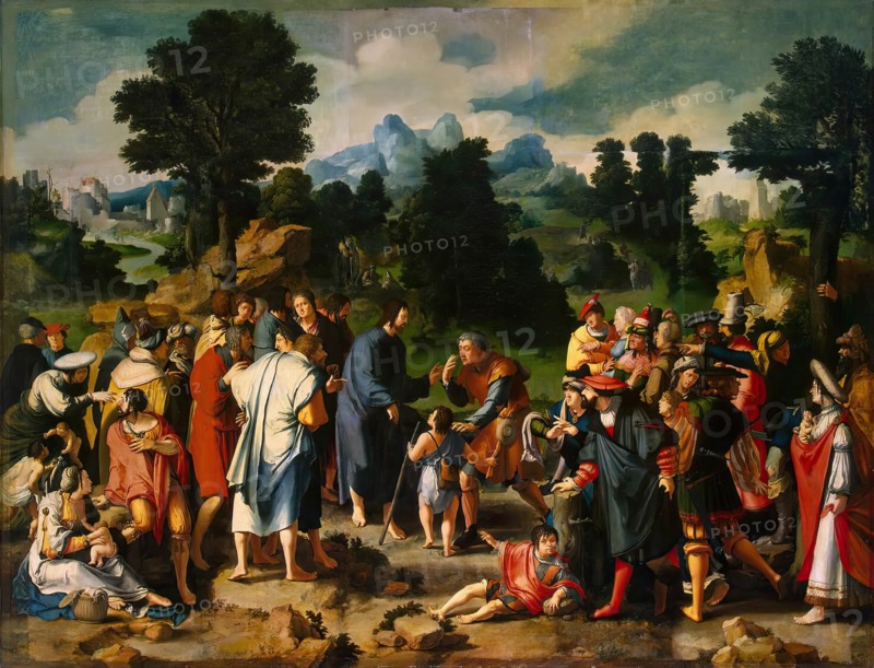 Healing of Blind Man of Jericho (central panel), 1531. Creator: Lucas van Leyden.