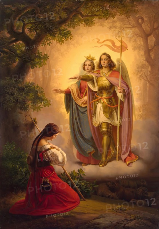 Appearance of Sts Catherine and Michael to Joan of Arc (Lef-Hand Part of ''The Life of Joan..., 1843 Creator: Richard Stilke.