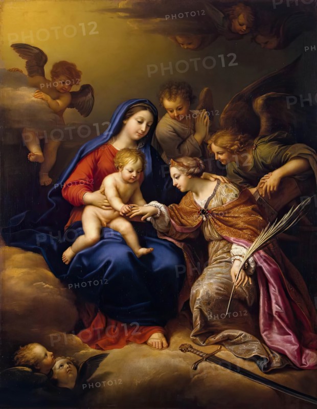 Le Mariage mystique de sainte Catherine (Mystic Marriage of St Catherine), 1669. Creator: Pierre Mignard.