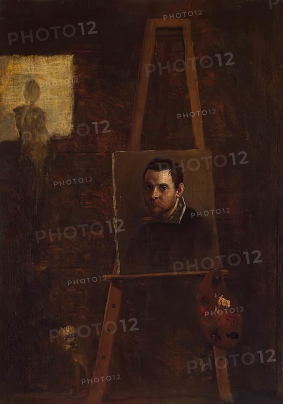 Self-portrait at the Easel, 1604. Creator: Annibale Carracci.