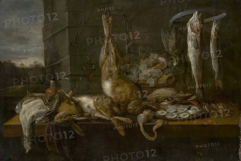 Still life of dead game, 1657. Creator: Peeter van den Bemden.