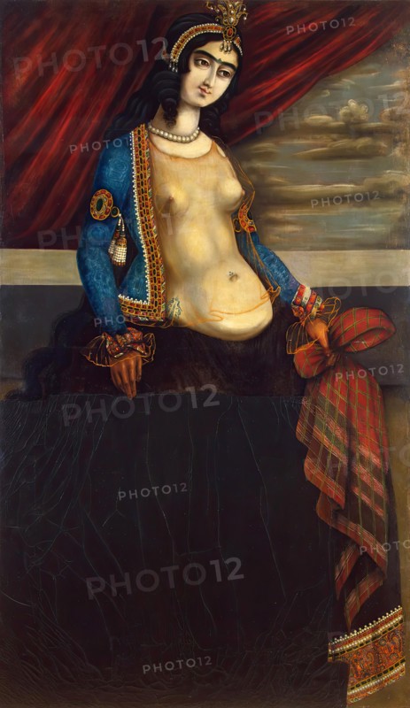 Woman Holding a Shawl, mid 19th century. Creator: Unknown.