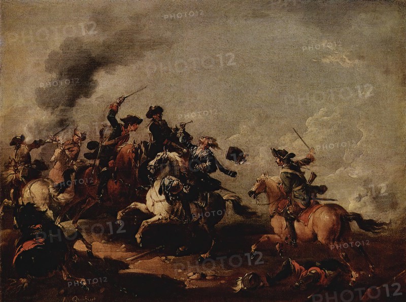 Battle scene, 1730-1760. Creator: August Querfurt.
