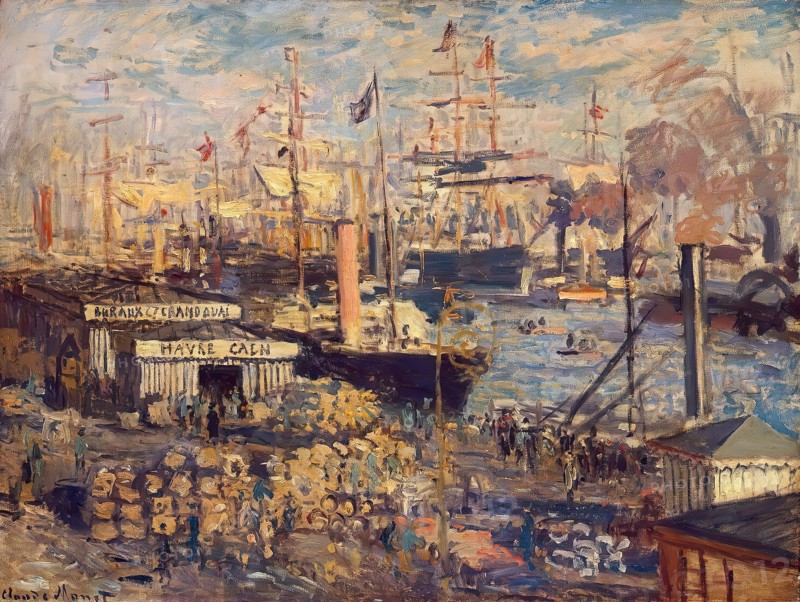 Embankment in Le Havre, 1874. Creator: Claude Monet.