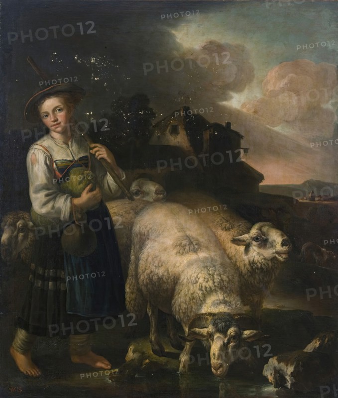 Shepherdess with her Sheep. Creator: Giacinto Brandi.