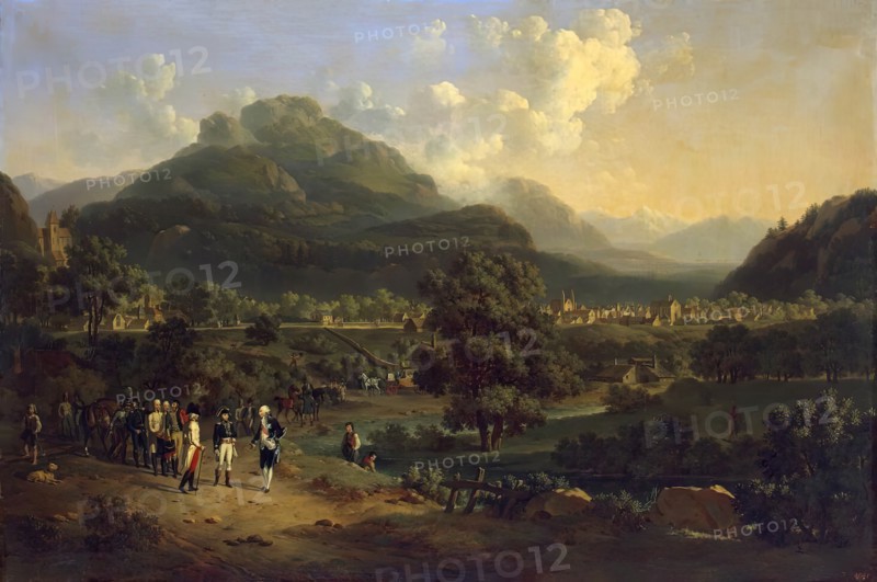 Meeting of Napoleon with the Ambassadors of the Austrian Emperor near Leoben...7(18) April, 1797. Creator: Hippolyte Lecomte.