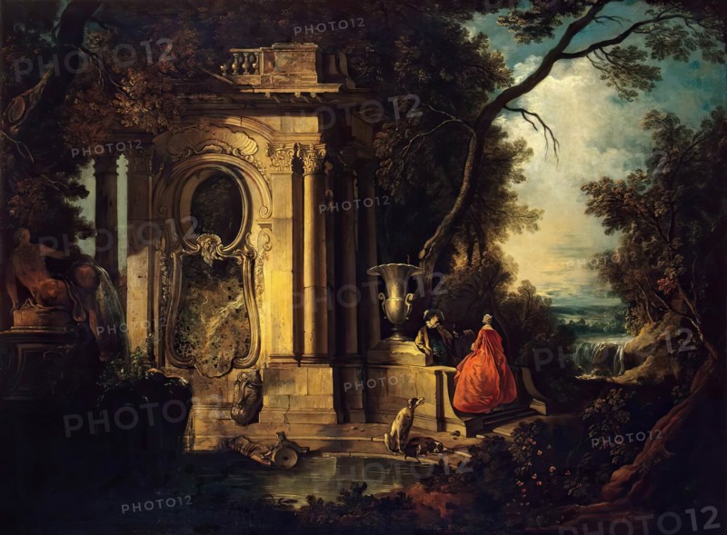 Scene in a Park, 1745. Creator: Jacques de Lajoue II.