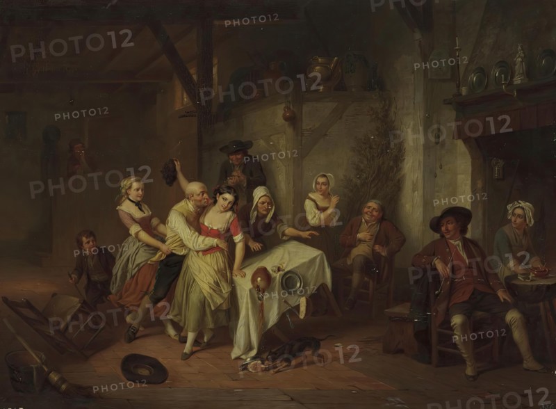 Scene in a Tavern, 1852. Creator: Hendrick Joseph Dillens.
