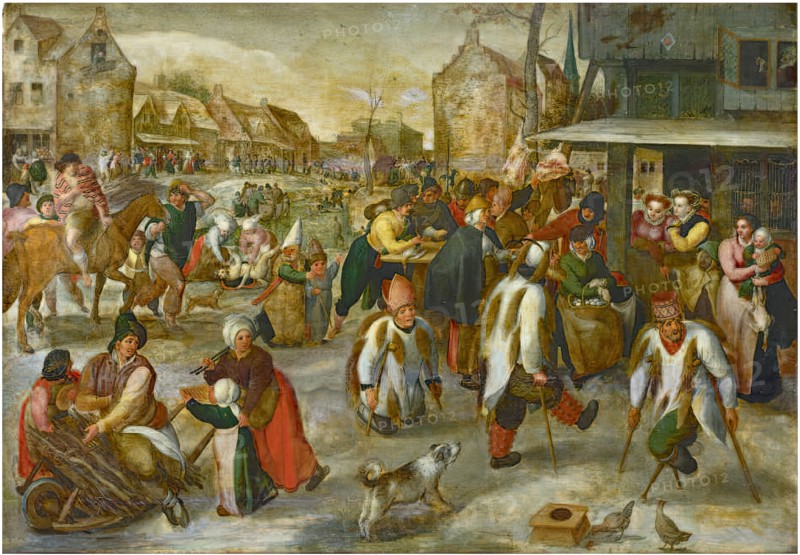 Carnival in a Village with Beggars Dancing, 1595. Creator: Marten van Cleve.