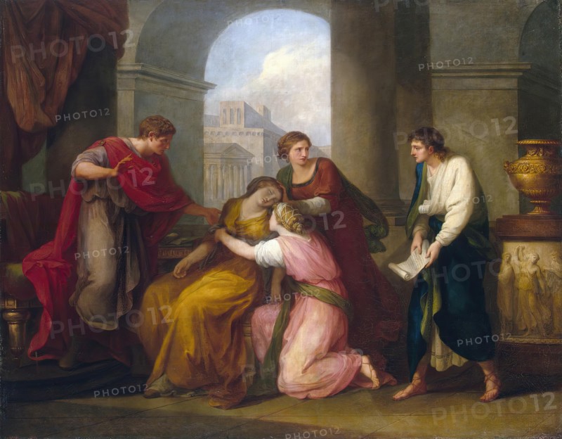 Virgil reading the ''Aeneid'' to Augustus and Octavia, 1788. Creator: Angelica Kauffman.