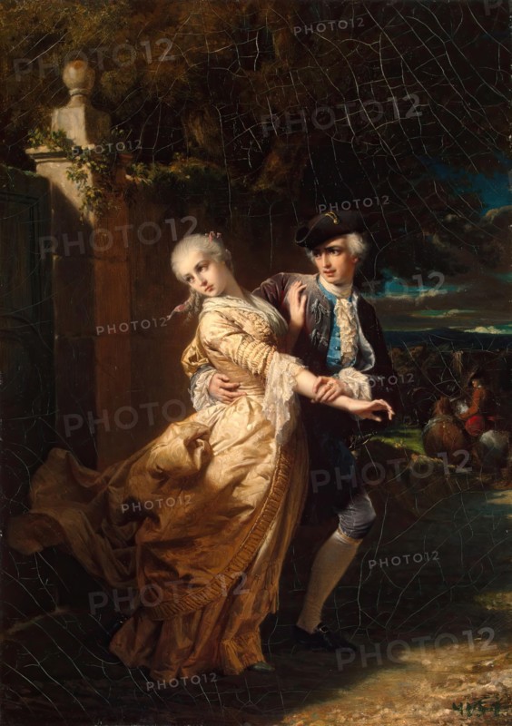 Lovelace Abducting Clarissa Harlowe, 1867. Creator: Edouard Louis Dubufe.