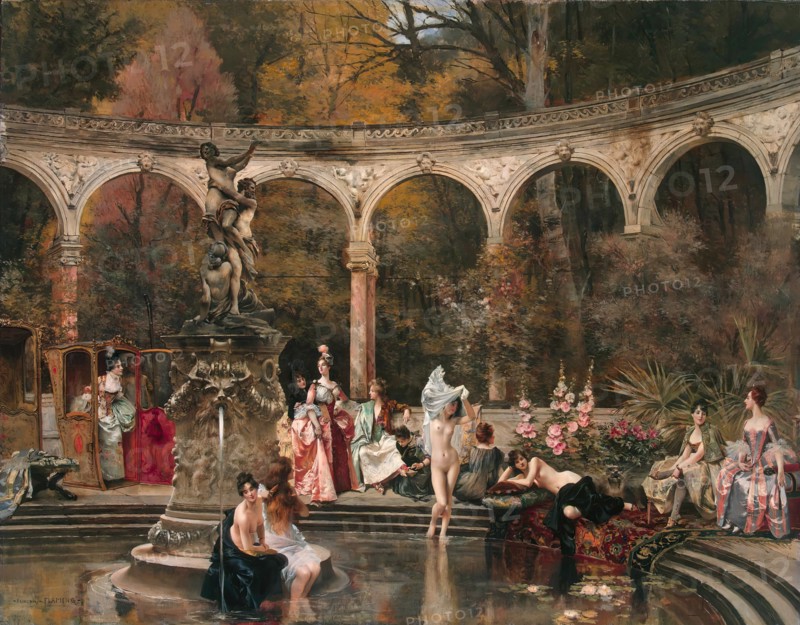 Bathing of Court Ladies in the 18th Century, 1888. Creator: Francois Flameng.