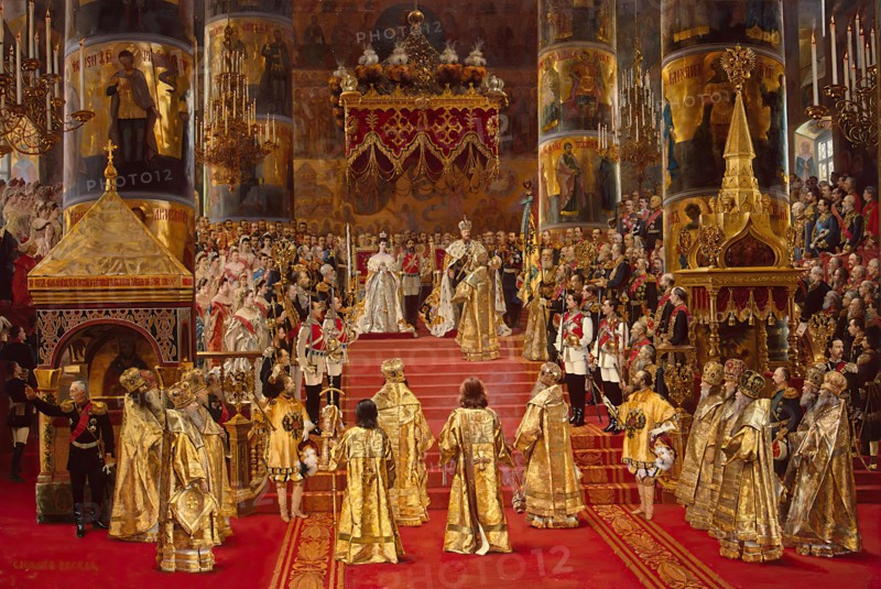 The Coronation of Empreror Alexander III and Empress Maria Feodorovna, 1888. Creator: Georges Becker.