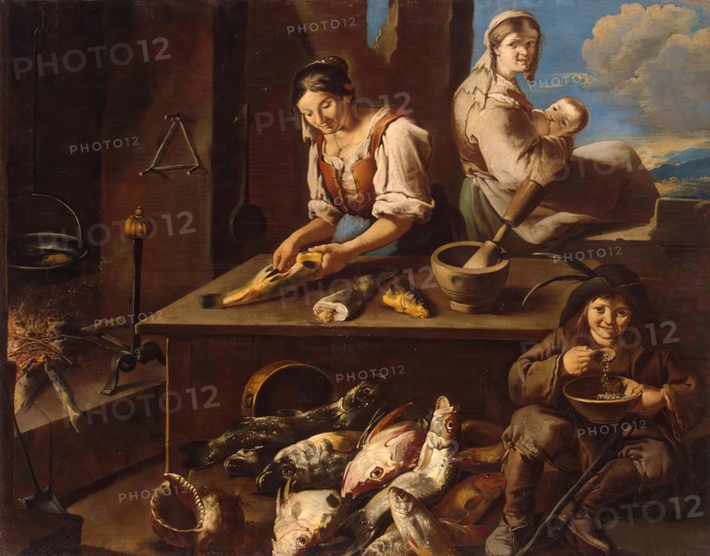 Scene in the Kitchen, 1720. Creator: Giacomo Francesco Cipper.