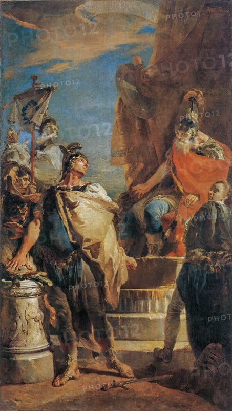 Mucius Scaevola before Porsenna, 1728. Creator: Giovanni Battista Tiepolo.
