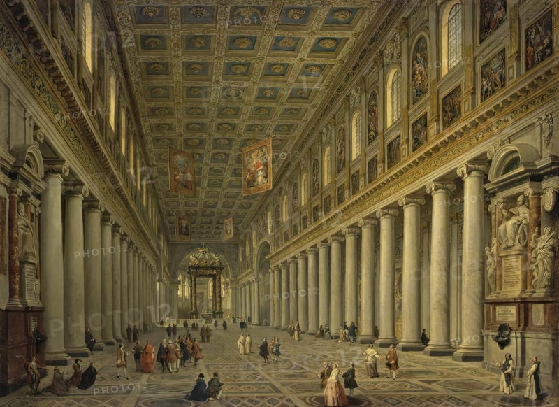 Interior of the Santa Maria Maggiore in Rome, 1750. Creator: Giovanni Paolo Panini.
