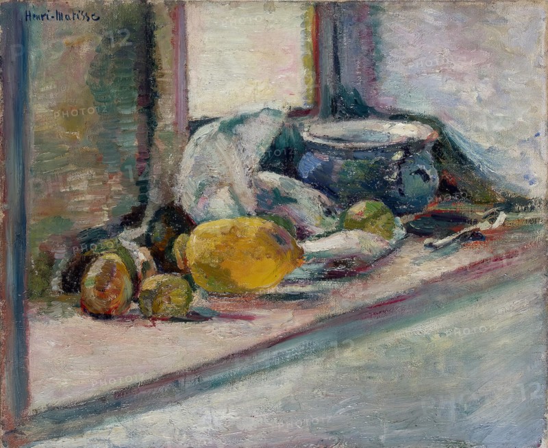 Blue Pot and Lemon, 1897. Creator: Henri Matisse.