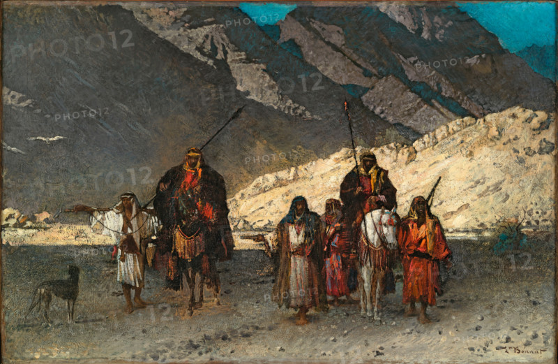 Arabian Sheikhs in the Mountains, 1872. Creator: Leon Joseph Florentin Bonnat.
