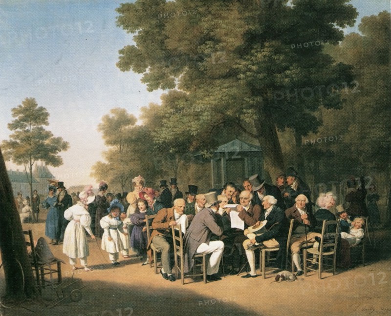 Politicians in the Tuileries Gardens, 1832. Creator: Louis Leopold Boilly.