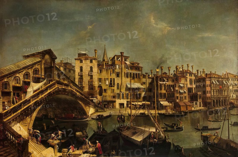 Rialto Bridge in Venice, 1745. Creator: Michele Marieschi.