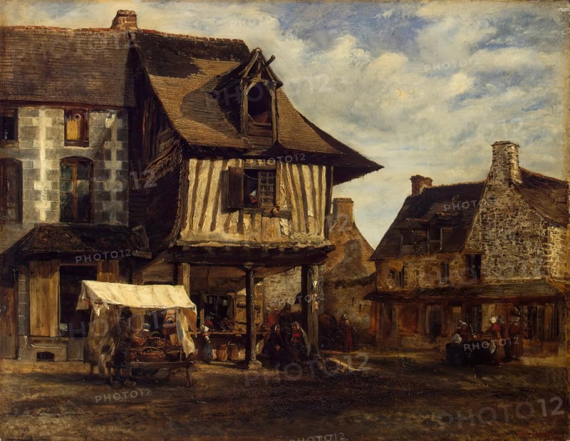 Market-Place in Normandy, 1830. Creator: Theodore Rousseau.