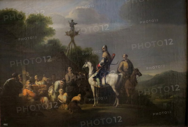 Frontier Guards (Circassian Prince on Horseback Selling Two Boys), 1814. Creator: William Allan.