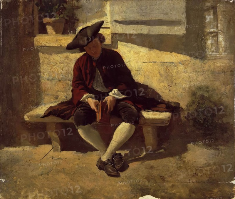 Young Man with a Book, 1860. Creator: Jean Louis Ernest Meissonier.