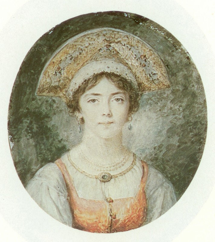 Wife Charlotta in Russian dress, 1798. Creator: Augustin Ritt.