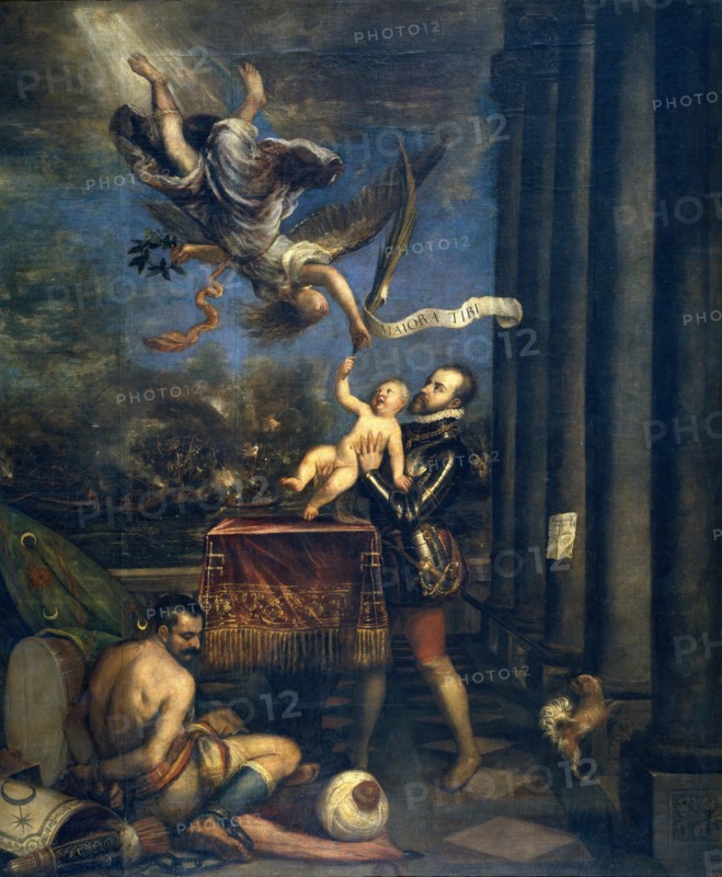 Philip II offering the Infante don Fernando to the Heavens, between c1573 and c1575. Creator: Titian.