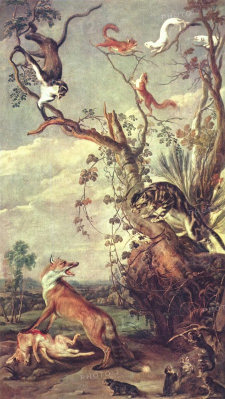 Fox and cat, between 1625 and 1627. Creator: Frans Snyders.