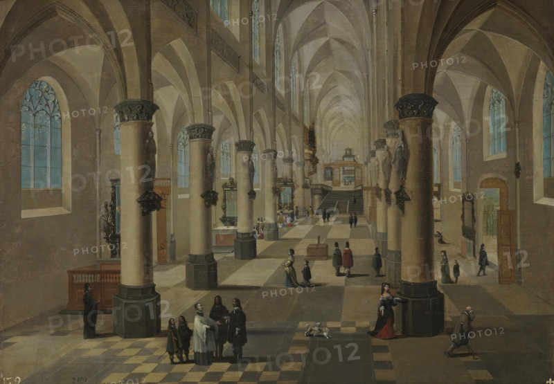 Interior of a church in Flanders, 1650. Creators: Frans Francken III, Peeter Neeffs the Elder.