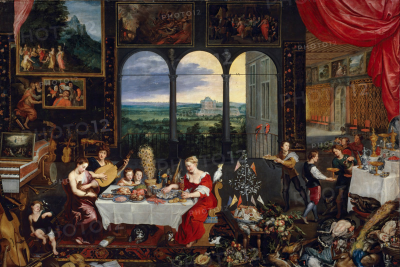The Senses of Hearing, Touch and Taste, 1618. Creator: Jan Brueghel the Elder.
