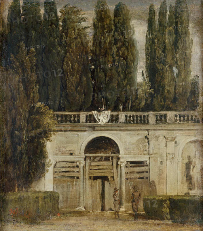 View of the Garden of the Villa Medici, c1630. Creator: Diego Velasquez.
