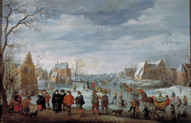 Winter Landscape with Skaters, 1629. Creator: Joost Cornelisz Droochsloot.
