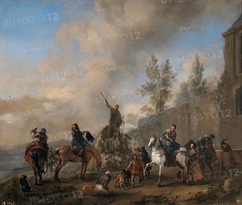 Falconers setting out on a Hunt, before 1665. Creator: Philip Wouverman.