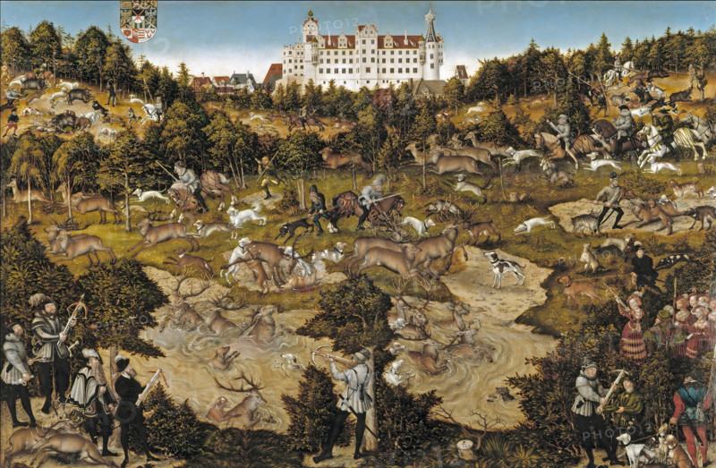 Hunt at the Castle of Torgau in honour of Charles V, 1544. Creator: Lucas Cranach the Elder.