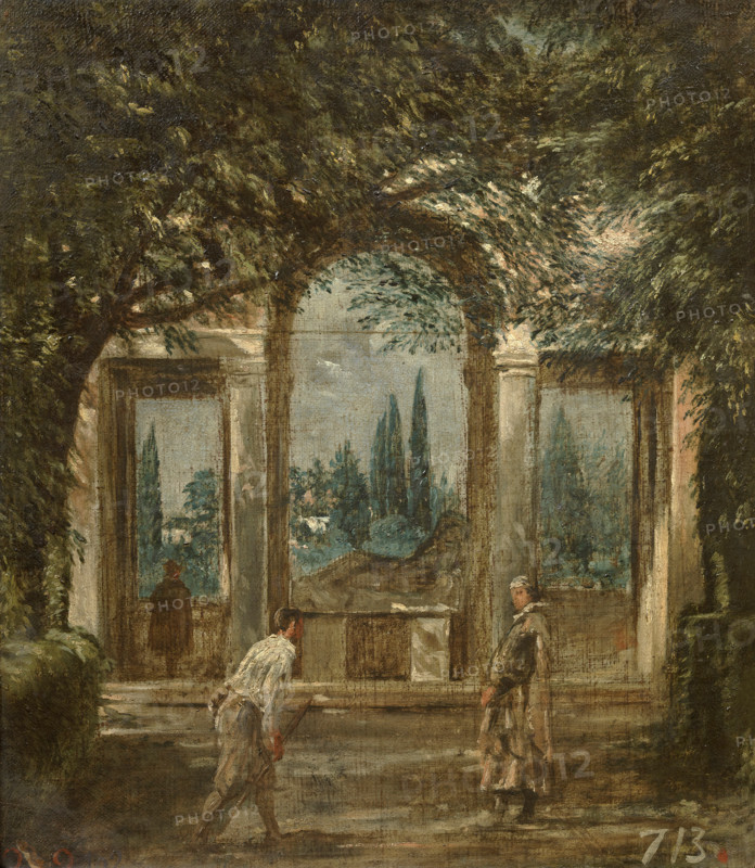 View of the Garden of the Villa Medici, c1630. Creator: Diego Velasquez.