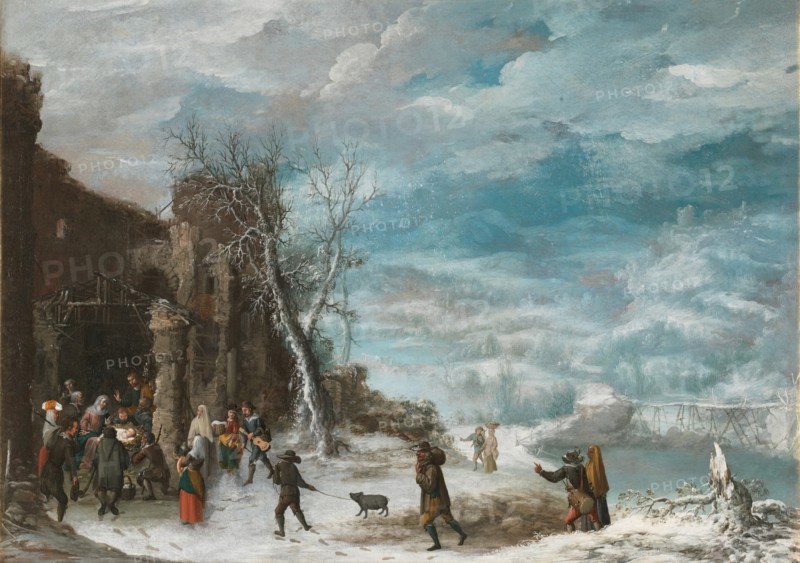 Winter Landscape with the Adoration of the Shepherds, 1650. Creator: Francisco Collantes.